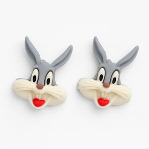 Cartoon Bunny Stud Earrings | 925 Silver Post Cute Rabbit Jewelry